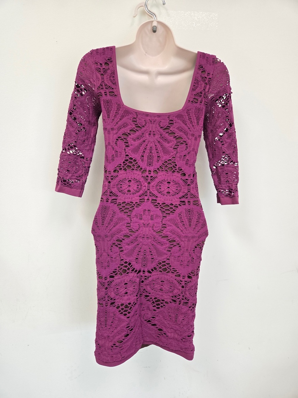 FREE PEOPLE Intimately Berry Color Medallion Bodycon Dress XS/Small 9645 - Picture 5 of 8